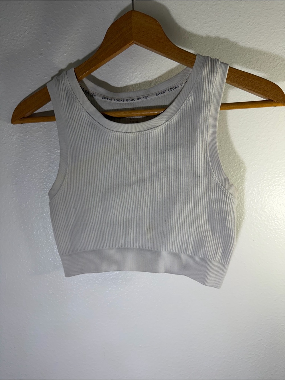 Ribbed Offline by Aerie Cropped Tank Top - White